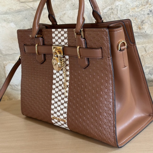 Michael Kors Hamilton medium leather lock key satchel&wallet Luggage NWT - Picture 4 of 12